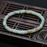 Sukhazen Natural Burmese Jade Abacus Bead Bracelet