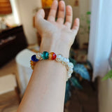 SukhaZen Five-Color Incense Ash Glazed Bead Bracelet