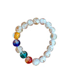 SukhaZen Five-Color Incense Ash Glazed Bead Bracelet