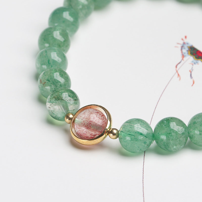 SukhaZen Green Strawberry Quartz Bracelet Bracelet